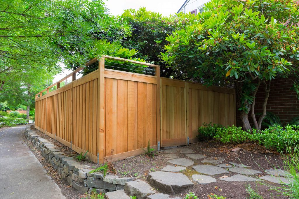 a residential wooden fence